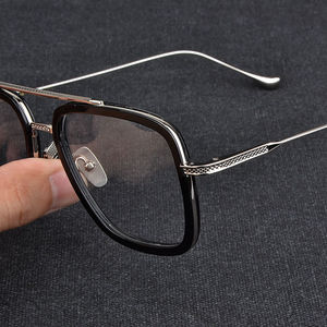 复联3同款眼镜框 纯钛超轻素颜眼镜 复古方框大框大脸近视眼镜架