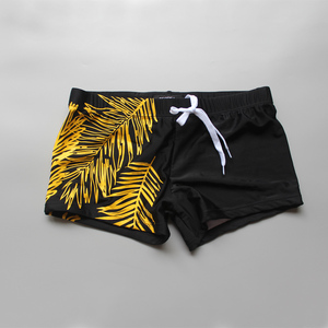 seobean低腰平角泳裤男时尚印花速干紧身男士泳衣温泉沙滩游泳裤