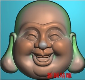 灰度图bmp浮雕图artcam精雕玉雕木雕图jdp挂件46牌弥勒佛头像笑佛
