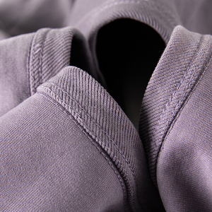 高克重 三本针!古代紫300g重磅纯棉磨毛短袖t恤宽松体恤衫男女款