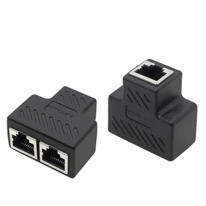 网线分线器一分二转换连接对接头rj45上网接线宽带网络三通口屏蔽