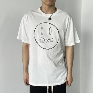 22fw手绘笑脸印花短袖t恤潮牌高街宽松情侣夏季半袖男邓紫棋同款