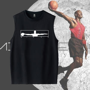 纯棉篮球运动air飞人乔丹aj23夏季训练无袖t恤男大码宽松透气背心