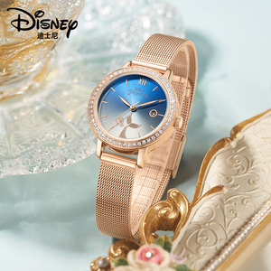 迪士尼手表女轻奢小众高级感2021年新款人鱼公主防水气质女士手表