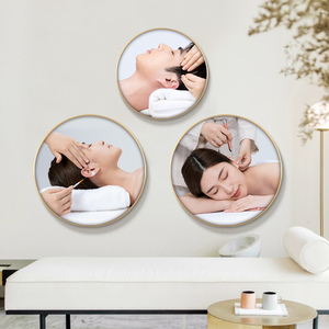 美容院装饰画圆形采耳头疗养生馆高端会所挂画足疗店宣传墙面壁画