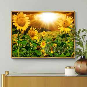 向日葵装饰画客厅沙发背景墙壁挂画餐厅玄关卧室床头太阳日出图案