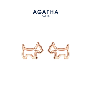 AGATHA/瑷嘉莎臻我镂空小狗耳钉纯银法式精致耳饰