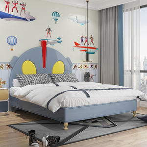 儿童床男孩单人床实木男童床儿童房家具组合套装奥特曼男生小孩床