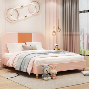 极简儿童床女孩简约现代公主床实木单人床青少年卧室小户型女生床