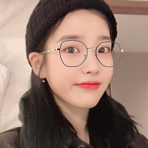 iu同款近视眼镜框女潮可配有度数小红书韩版素颜眼睛架大框显脸小