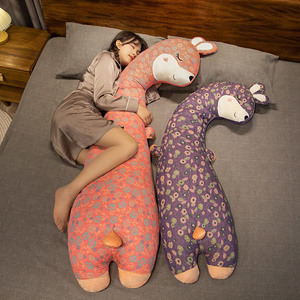 花布兔子抱枕女生睡觉专用夹腿娃娃床上玩偶搂着哄睡儿童可拆洗