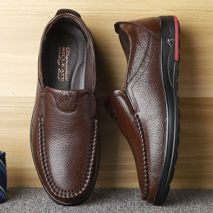 春秋季男士真皮休闲皮鞋特大码中老年45爸爸男鞋子46中年47加绒48