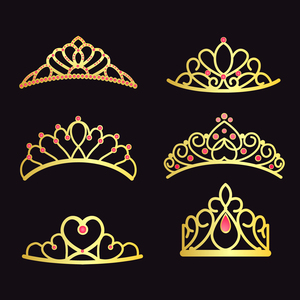 卡通儿童皇冠设计crown children镶嵌珠宝素材ai矢量源文件图片