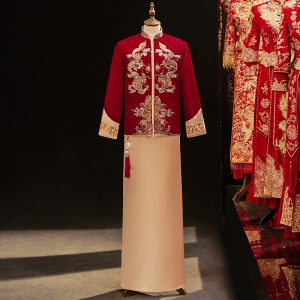 中式婚礼礼服男女套装