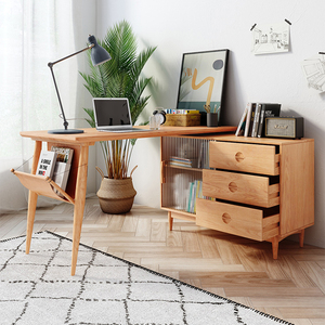 00优品杰卓家居淘宝实木衣柜书桌一体组合小户型儿童学习电脑桌卧室