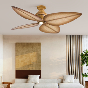 今盛52寸北美风格吸顶芭蕉叶吊扇灯客厅餐厅创意个性装饰电风扇灯