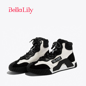 BellaLily新款运动鞋女时尚帅气高帮鞋街拍潮鞋二棉鞋加绒鞋女