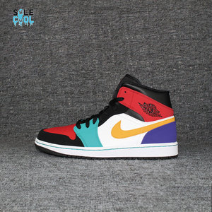 air jordan 1 mid aj1四色鸳鸯彩色拼接男女休闲篮球鞋554724-125