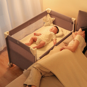 coolbaby婴儿折叠床新生儿可移动便携式拼接大床多功能摇篮宝宝床