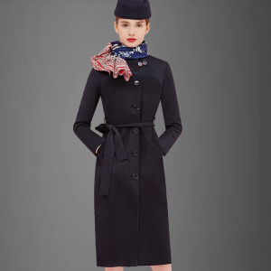 东航空姐大衣冬2020年新款中长款高端羊绒职业装呢子风衣毛呢外套