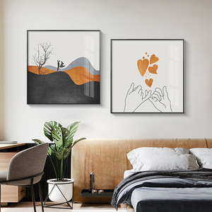 现代卧室装饰画轻奢情侣温馨小户型出租屋挂画酒店房间主卧床头画