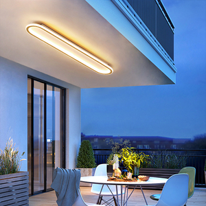 户外吸顶灯防水长条形阳台灯室外露台灯走廊过道庭院照明灯门口灯