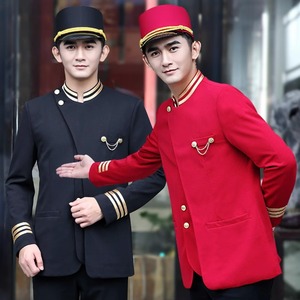 酒店迎宾服装门童接待礼宾工作服秋冬季宾馆泊车员男工装制服套装