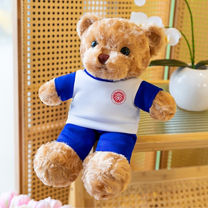 校服熊公仔学生毕业纪念品泰迪小熊玩偶毛绒玩具女孩娃娃logo定制