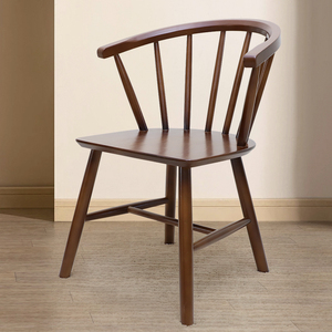 纯实木餐椅日式扶手靠背椅咖啡厅现代简约北欧新款原木书房休闲椅