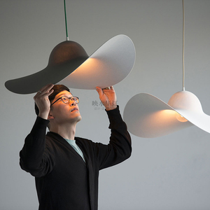 帽子灯北欧简约创意餐厅意大利hat设计师艺术装饰极简草帽吊灯