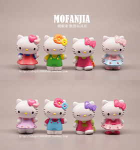 正版散货 hello kitty 俏皮kt凯蒂猫 塑料 摆件玩偶公仔模型8款