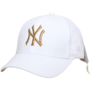 韩国mlb棒球帽春夏新款镶钻男女帽子ny洋基队水钻潮流休闲鸭舌帽