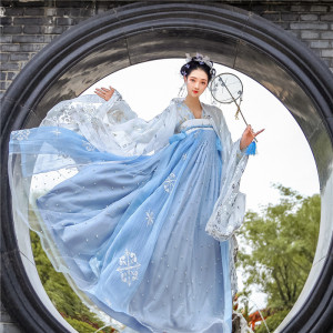 陛下兰他惜原创传统汉服兰陵王刺绣对襟上襦钉珠网纱齐胸襦裙超仙