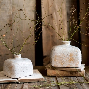 掬涵手工艺术仿古做旧陶罐花瓶花器花插风格中式美式日式