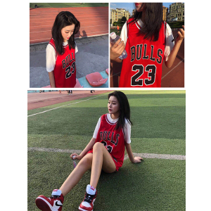 公牛队球衣23号乔丹篮球服套装定制bf风男女情侣背心1号罗斯儿童
