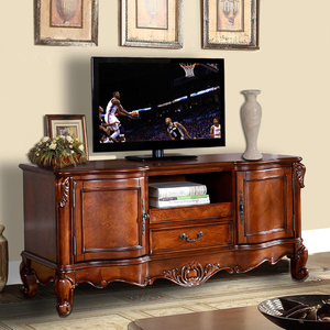 欧式实木电视柜美式客厅复古地柜卧室电视柜茶几组合简约电视机柜