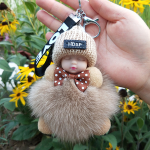 狐狸毛球睡眠娃娃毛绒玩具玩偶挂件公仔书包包挂饰汽车钥匙扣可爱