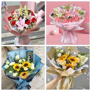 康乃馨百合妈妈生日探望花束东莞市石排企石横沥镇鲜花店同城速递