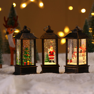 圣诞节风灯烛台灯小夜灯老人雪人装饰小夜灯桌面摆件圣诞节装饰品