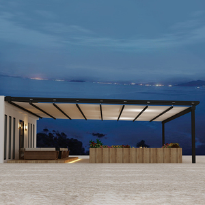 紫叶电动天幕户外折叠伸缩遮阳棚阳台家用阳光房隔热防晒防雨雨棚