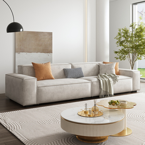 baxter现代科技布沙发小户型极简客厅奶油方块豆腐块直排布艺沙发