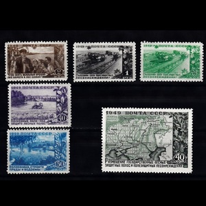 苏联邮票1949年 森林保护带和农田防护林6全编号1443全新原胶贴痕
