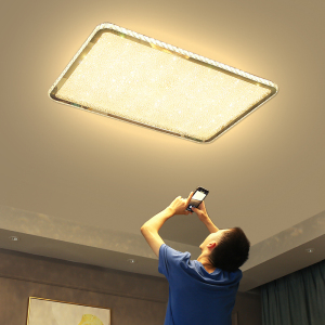 2020年新款长方形客厅led水晶吸顶灯卧室大气家用现代简约超亮灯
