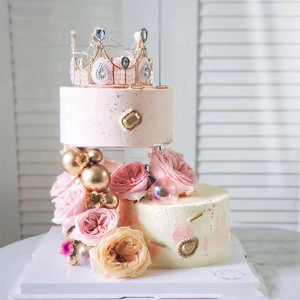 网红双层悬浮女神卡通水果生日蛋糕动物奶油武汉市同城配送上门