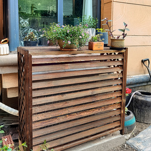 阳台空调罩外机保护罩遮挡板百叶格栅挡风板装饰美化置物架防护罩