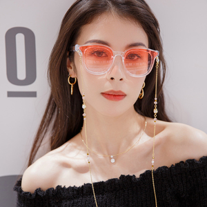 日本眼镜链条女挂脖钛钢复古设计师墨镜链子男太阳眼睛链挂绳防丢