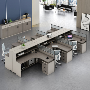 员工桌职员办公桌椅组合简约现代4/6人位卡座办公室财务电脑桌子