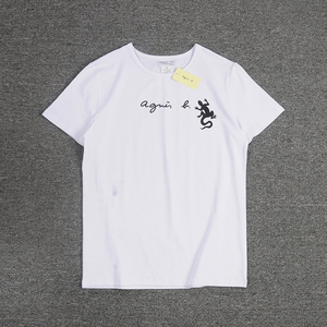 2020春夏季新款 ab草写壁虎短袖 男装 小b字母蜥蜴印花t恤 情侣款