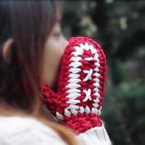 织手套手工diy手工手套材料包毛线编织自制送女友毛绒线圣诞礼物
