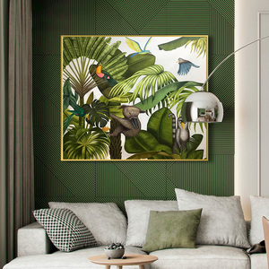 大芬村纯手绘油画客厅墙面挂画玄关餐厅过道走廊楼梯绿色装饰画大